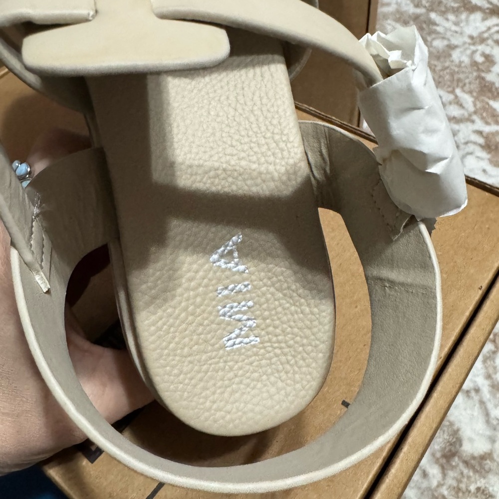 Mia Cream Chunky Heel Sandals View 4